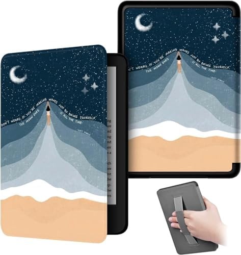 Schlanke Hülle für Kindle Paperwhite 11. Generation 2021 & Signature Edition (6,8) - Leicht, mit Auto Sleep/Wake und Handriemen, Nicht Kompatibel Mit Anderen E-Book-Readern (Mondsee)