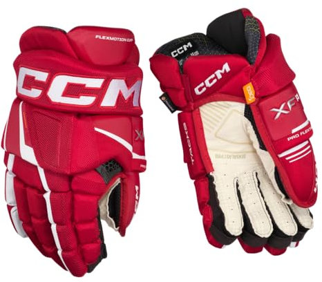 CCM Tacks XF Pro Handschuhe Junior, Größe:12 Zoll, Farbe:rot/weiß