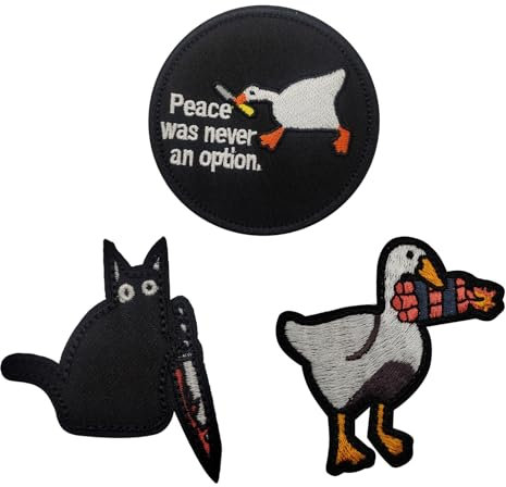 3 Stück Patches Klett Lustig Rucksack Patch Klett Patch Militär Patch Süße Ente Klett GäNse Entenbissmesser-Aufnäher für Jungen, Mädchen, Jacken, Jeans, Rucksäcke