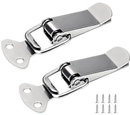 ORTAVA Spannverschluss Edelstahl, Kistenverschluss, 2 Stück 91mm Schnappverschluss, Verschluss, Geeignet für Türen, Fenster, Schränke und Kastendeckel, Schnappverschluss