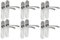 Epsom Door Handle Internal Polished Chrome Twist Door Handle Set, Interior Latch Lever on Long Back Plate, Door Handle Latch, Privacy Lockable Handle for Bathroom, Bedroom, Front Door 6 Pairs