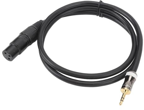 CCYLEZ 3.5mm Male to XLR Female Cable, 3.5mm to XLR Adapter for Microphone Sound Mixer Sound Card Digital Camcorder DSLR Camera 3.3ft