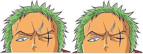 Pure Print Cut Anime Peeker Aufkleber - 2 Stück 9x7 cm - Schwertkämpfer Design - Perfekt für Zorro Fans