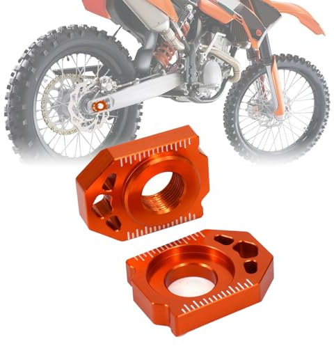 BIUGERCN Tensor de cadena de bloque de eje trasero CNC para moto de cross 125-450 SX SXF XC XCF EXF 2013-2024 Dirt Pit Bike naranja