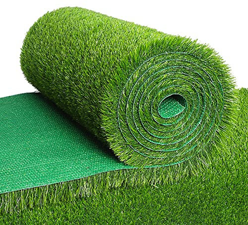 Tapis de gazon artificiel de 1,8 x 1,8 m avec trous de drainage, gazon synthétique réaliste pour chiens à faire pipi sur l'intérieur et l'extérieur, tapis d'herbe synthétique pour animaux de