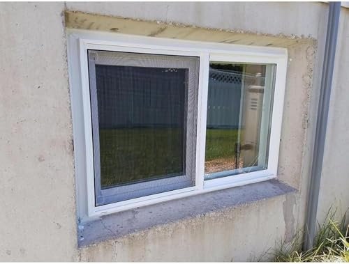 Ersatz-Kellerfenster mit verschiebbarer Außendusche und Duschwand, 101,6 x 45,7 cm, Weiß