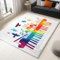 The Carpet Rot blau Design ideal Bunte Fliegende klaviertasten Bedruckter Teppich für Wohnzimmer Esszimmer und Außenbereich In- und Outdoor Teppich 160 x 230 cm