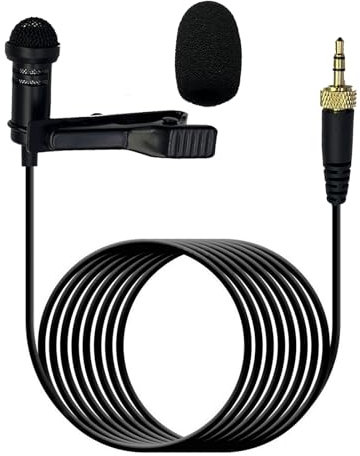 MICMXMO Lavalier Lapel Microphone Compatible avec Sennheiser Émetteur sans Fil G1 G2 G3, Unidirectionnel Condenseur Microphone Cravate (Prise 3.5 Stéréo à vis de Blocage)