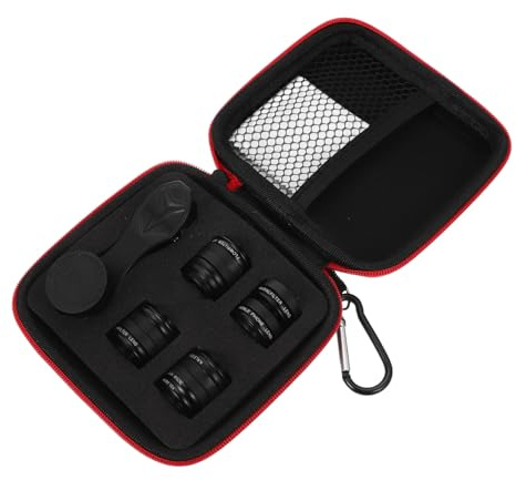 Gadpiparty 10-in-1 Makroobjektiv für Smartphone Clip On Handyobjektiv aus Aluminiumlegierung und Glas Schwarz für Fotos und Videos