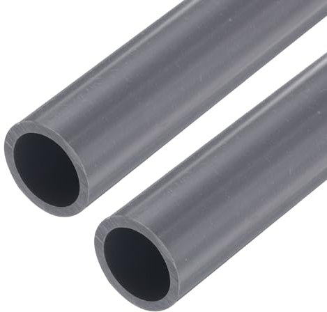 QUARKZMAN Tuyau Rigide PVC Tube Rond Tuyau Matériel Tuyauterie 15.4mm ID 20mm OD 9 Longueur Gris Clair Haute Résistance Aux Chocs pour Tuyau D'Eau, Bricolage, Gaine Câble 2Pièces