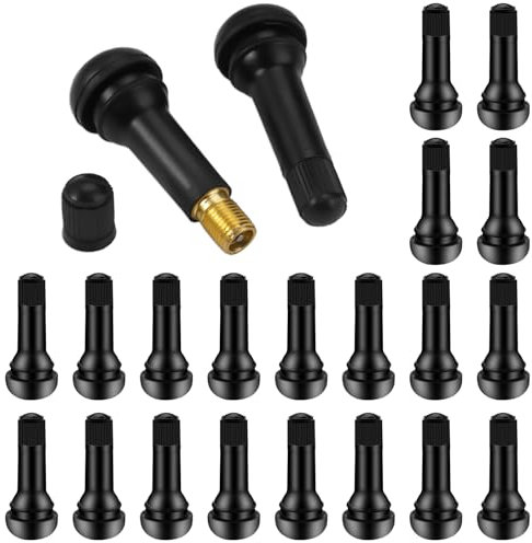 20 stycken TR413 universella gummiventiler, bilventil, däckventil, bilddäck, svart, fälgventiler, snap-in gummiventiler, fälgar, ventiler för bilar, motorcyklar, cyklar, fyrhjulingar och terrängfordon