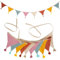 Wimpelkette Girlande Wimpelkette Kinderzimmer,2.6m Musselin Baumwolle Stoff Wimpelkette,Bunte Wimpelkette Stoff, Hausbett Deko Mädchen & Jungen,Wanddeko Geschenk,Babyzimmer Dekoration (A)
