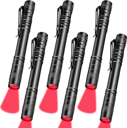 Tuanse 6 linternas de luz roja, linterna LED roja, linterna súper brillante para astronomía, aviación, observación nocturna y más