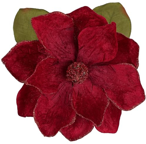 Arborus 3 STK Kunstblumen Weihnachtsdeko für Vase 77 cm Künstliche Weihnachtsblume Magnolie Rot Künstliche Blumen Zweige für Christbaum Tannenbaum Schmuck Neujahr Modern Rustikal Boho Innen Deko