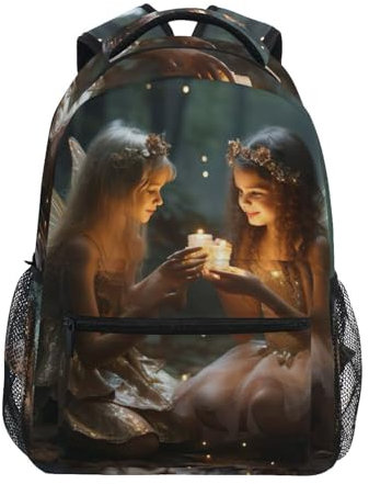 SKYSHU Schöner Feen-Rucksack für Männer und Frauen, wasserdicht, für Hoch- und Mittelschule, leicht, Laptop, Reise, Tagesrucksack mit mehreren Taschen für Teenager, Jungen, Mädchen, Schöne Fee, 16 x