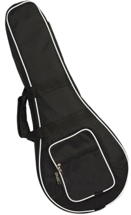 Abaodam Black Mandolin Protective Case Portable Oxford Fabric Bag Side Handle Adjustable Strap and Multi Pockets for Musicians