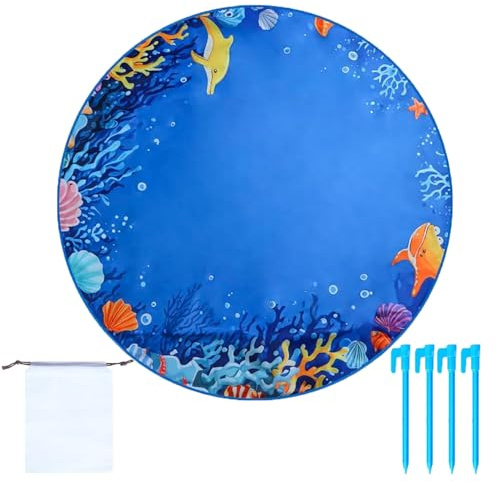 2-in-1 Kinder Schwimmbecken für - 4,9 x 4,9 Fuß Baby Pool mit Sanddecke Funktion | Flexibles Spielbecken mit Tragetasche | Passend für Strandurlaub, Picknick & Gartenpartys