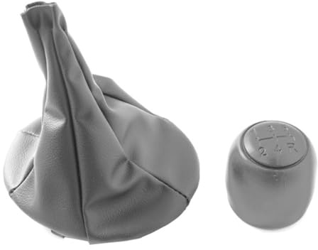 Viviance Leva Cambio 5 Velocità Pomello Cuffia Cuffia compatibile con Fiat 500 500C Panda 2003-2012 - Grigio