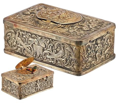 Vintage Spieldose, Sammlerstück Legierungsguss, Elegante Metall Spieldose, Für Sammler, Kinder, Jugendliche, Erwachsene Und Musikliebhaber Für Kommodenoberseite, Nachttisch Und Bettseitenregal