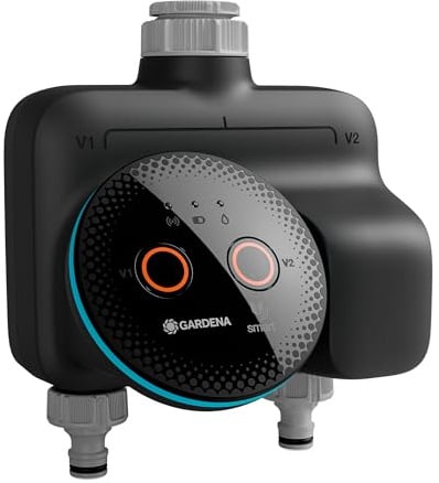 Gardena smart Dual Water Control Bewässerungssteuerung; smart: Datengesteuerte Bewässerung*, Smart Home Integration*, Für zwei unabhängige Gartenbereiche, Hochwertige Ventiltechnik (19034-20)