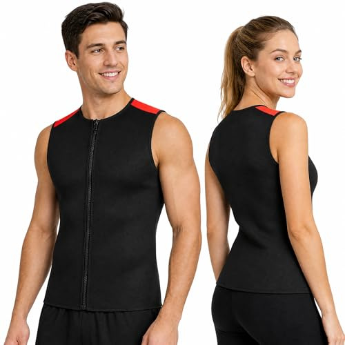 doorslay Gilet da uomo senza maniche, con cerniera frontale da 3 mm, in neoprene, per nuoto, snorkeling, surf, immersioni
