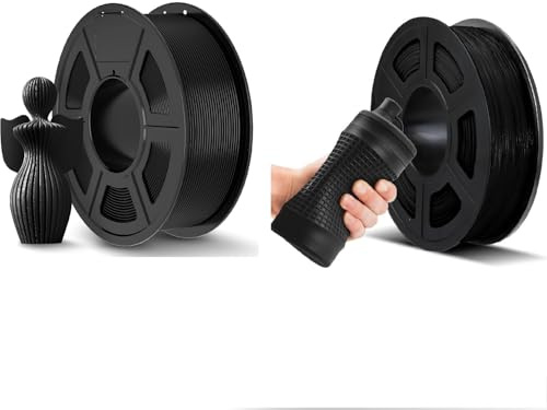 JAYO TPU Filament 95A 0.5kg Schwarz & PLA+ Filament 1.75mm Schwarz, Maßgenauigkeit +/- 0.02mm, Neatly Wound