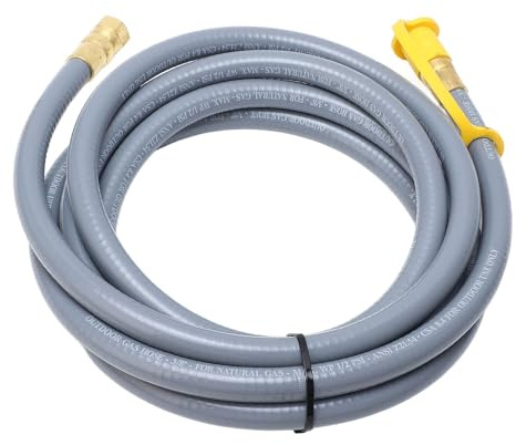 Vvikizy 12FT RV Gas Grill Hose, Rubber Gas Hose Extension with Quick Connector for Camping Stove Fire Pits Grills Heaters LP Equipment
