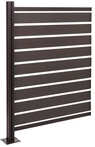 PROREGAL Alu Mülltonnen-Zaun | HxBxT 130x100x6cm | Erweiterungselement Mülltonnenverkleidung | Anthrazit | Holzoptik erweiterbar