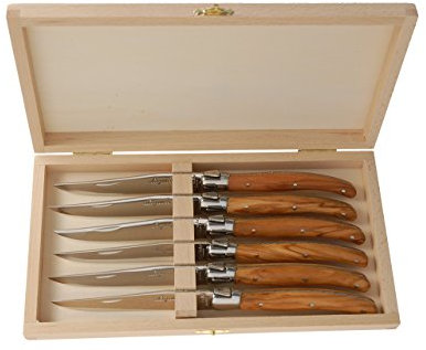 Laguiole Jean Dubost 98/13730 Coffret 6 Couteaux Table Bois D'Olivier