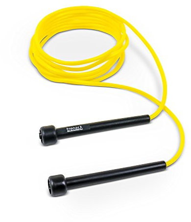 TRENAS Springseil | Jump Rope | Rope Skipping Seil | Springseil Erwachsene & Kinder | 3 Meter | Einfach verstellbar | Speed Rope | Gelb