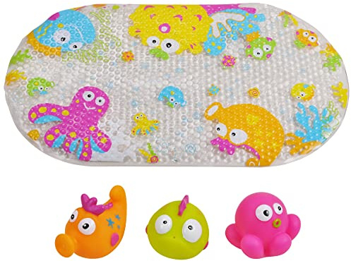Knorrtoys 37000 - ESCABBO Bademattenset Unterwasserwelt mit Badewannenspritzfiguren, Verschiedene Farben