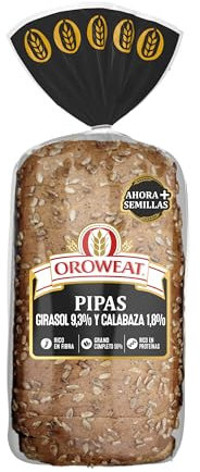 Oroweat - Pan de molde Multicereales con Corteza, Pipas de Calabaza, Girasol y Semillas de Amapola 15 rebanadas, 550g
