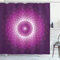 ABAKUHAUS Floral Duschvorhang, optische Carnation, Stoffliches Gewebe Badezimmerdekorationsset mit Haken, 175 x 240 cm, Lila Magenta Weiß