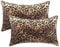 CARRIE HOME Lendenkissenbezüge aus weichem Plüsch, Leopardenmuster, Kunstfell, für Zuhause, Couch, Sofa, 2 Stück, 30,5 x 50,8 cm