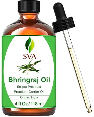 SVA ORGANICS Bhringraj-Öl – 100% reines und natürliches Öl in therapeutischer Qualität, authentisch – ideal für Haarernährung, Haarwachstum und Hautpflege (118 ml, 4 oz)