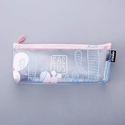 1Pcs Kawaii Mäppchen Kaktus Transparent Geschenk Schule-Bleistift-Kasten Pencilcase Bleistift-Beutel-Schulbedarf Stationery, toumingxianrenzhang