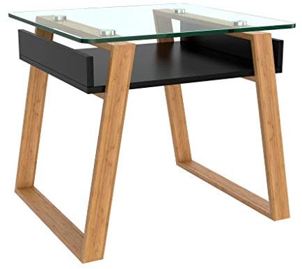 bonVIVO Pablo, Mesa Pequeña Auxiliar Que Puede Usarse como Mesa de Café Lateral Moderna o Mesa Auxiliar de Diseño para el Salón, Mesas de Cristal para el Salón