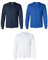 Gildan Men's Ultra Cotton Adult Long Sleeve T-Shirt, 3-Pack Navy/Royal/White