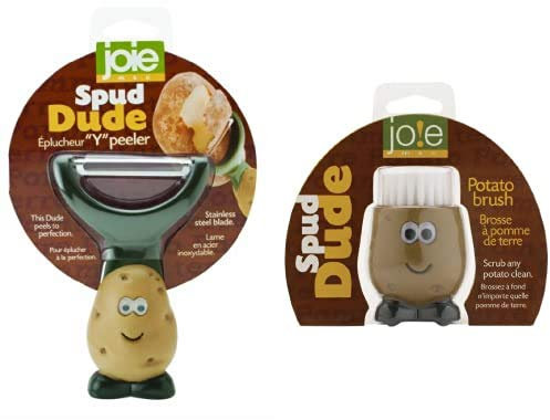 Joie spud dude Y peeler and spud cleaning brush