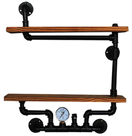 Vinbcorw Regale Für Die Wand, Regal Industrial,Vintage Industrielle Wandregal Industrial Regal Pipe Display Wandmontage Bücherregal,Schwarz