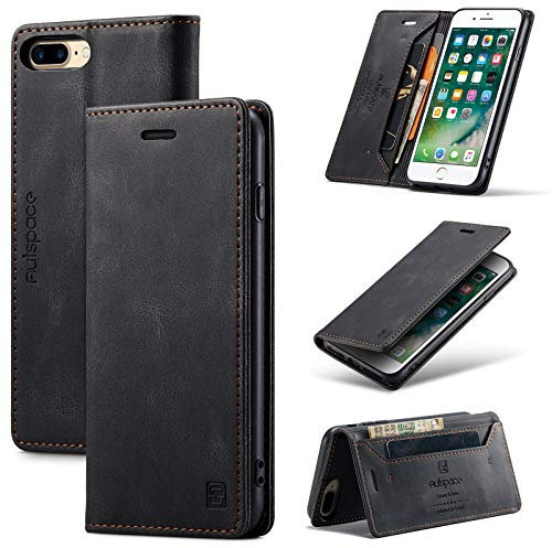 TOHULLE for iPhone 6 Plus 6S Plus iPhone 7 Plus iPhone 8 Plus Case, Vintage Wallet Case Card Holder Kickstand hidden Magnetic Flip Leather Case for iPhone 6 Plus/6S Plus/7 Plus/8 Plus - Black