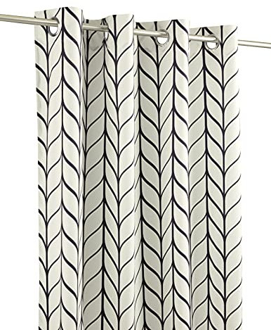 LANDKING Ösenschal, Gardine, Vorhang, Dekoschal, Eva Modern, Digitaldruck, Blickdicht, 8 Ösen, 140 x 245 cm, Modern, Retro, Polyester, Farbe schwarz