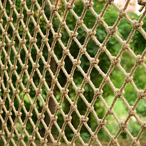 Plants Fence Hemp Rope Netting Rope Net for Treehouse, Balcony Railing Protective Net Children Swing Climbing Safety Net, Playground Hammock Cargo Net