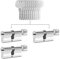 GERCAR Lot de 3 cylindres à bouton à fermeture identique, 3 cylindres de serrure 30/30, avec 15 clés - Serrures de porte à cylindre avec fonction N+G - Longueur : 60 mm - A : 30, B : 30