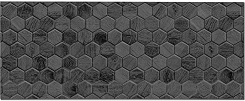 Panorama Pellicola per Cucina Piastrella Esagonale Nera 60x300 cm - Paraschizzi Adesivo Per Muro - Pannello - Adesivo da Parete