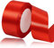 Satinband Rot 40mm, 22 Meters Dekoration Geschenkband breit Schleifenband, Stoffband für Hochzeit, Taufe und Geburtstag Geschenke