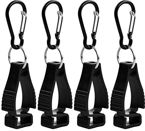 4 Pcs Handschuh Halterung Handschuhe Clips Halter Tarp Clip Arbeitshandschuh Grabber Handschuhhalter Starker Griff Arbeitssicherheit Clip für Arbeit Handschuh den Bau Schlüssel Helm Handtuch, Schwarz