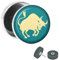 Treuheld® | Fake Plug Sternzeichen Stier - Ø 10mm Bild Ohrstecker mit Motiv zum Schrauben - Chirurgenstahl Ohr Faketunnel Silber - Tunnel Ohrringe Ohrring Stahl Fakeplug