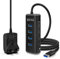 RSHTECH 4-Port Powered USB 3.1 Hub, 10Gbps Aluminum USB 3.1/3.2 Gen2 Splitter with Type-A Long Cable 3.2ft/100cm, 5V/2A Power Adapter and Individual On/Off Switches (RSH-A104)