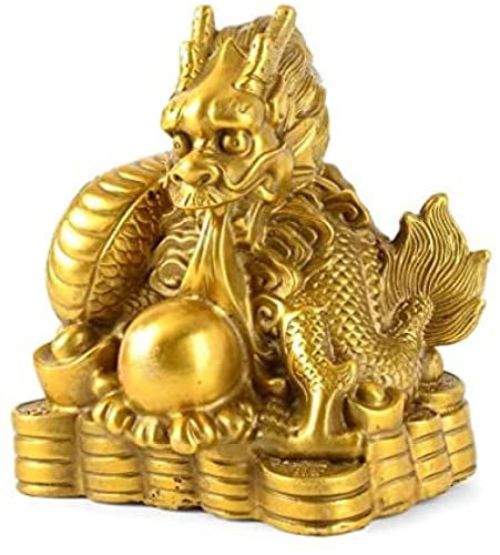 JWCN Chinesische Feng-Shui-Zodiac-Statue Aus Messing, Heimdekoration, Sammlerstücke, Büro-Tischdekoration, Ornamente Für Reichtum Und Erfolg, Gute Glücksgeschenke,Drachen,Uptodate